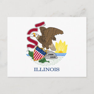 Carte Postale Drapeau de l'Illinois