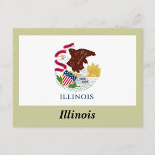 Carte Postale Drapeau de l'Illinois
