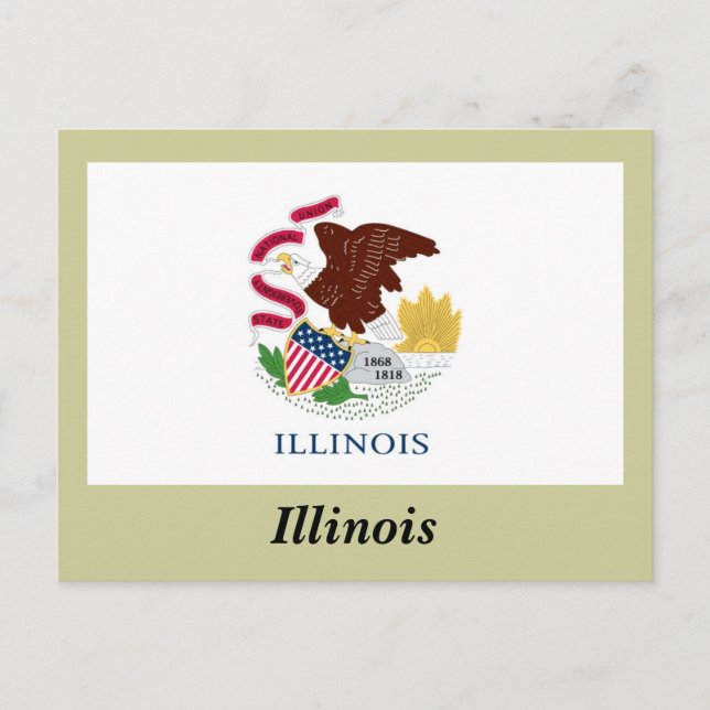 Carte Postale Drapeau de l'Illinois (Devant)