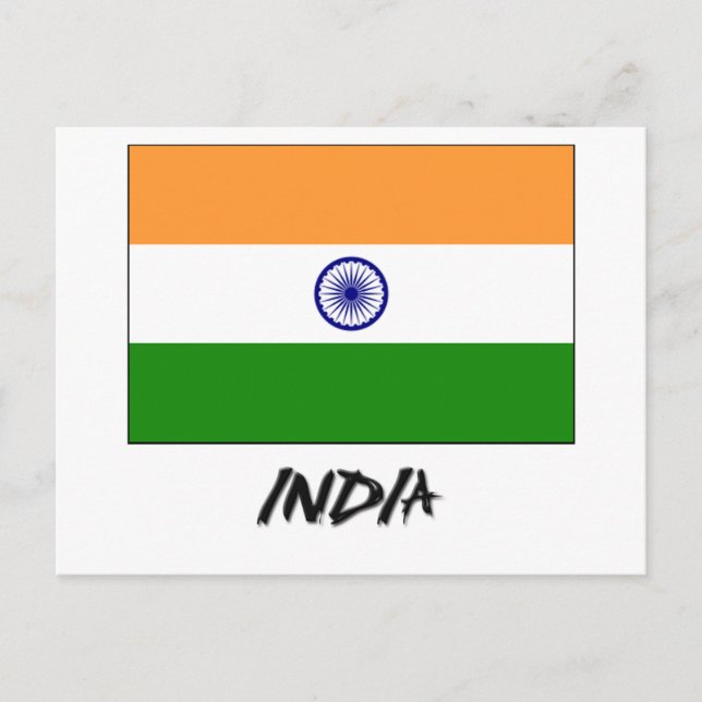 Carte Postale Drapeau de l'Inde (Devant)