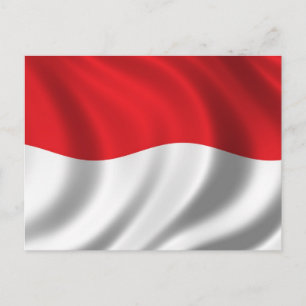 Carte Postale Drapeau de l'Indonésie