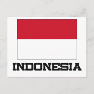 Carte Postale Drapeau de l'Indonésie