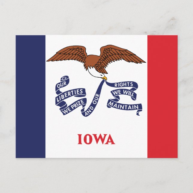 Carte Postale Drapeau de l'Iowa Drapeau de l'État Hochequeue Aig (Devant)