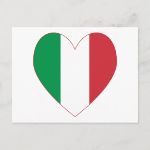 Carte Postale Drapeau de l'Italie Coeur