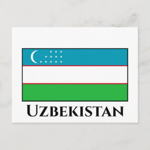 Carte Postale Drapeau de l'Ouzbékistan