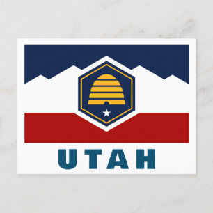 Carte Postale Drapeau de l'Utah (Drapeau de ruche)