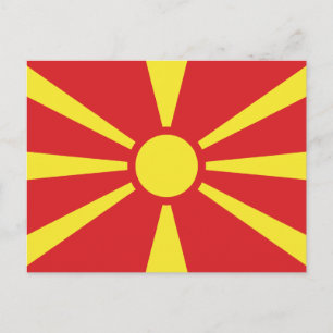 Carte Postale Drapeau de Macédoine du Nord