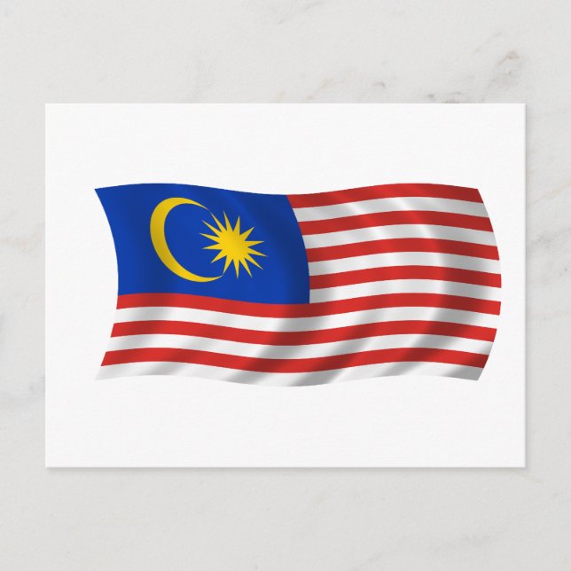 Carte Postale Drapeau de Malaisie (Devant)