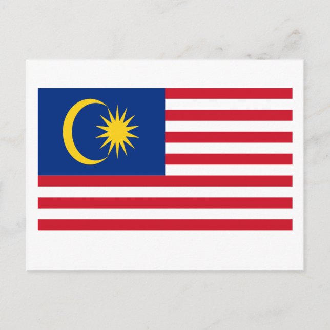 Carte Postale Drapeau de Malaisie (Devant)