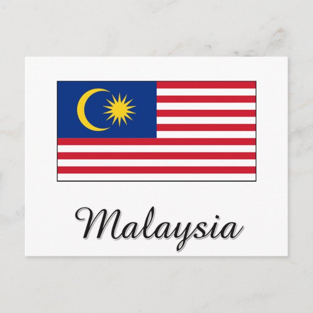 Carte Postale Drapeau de Malaisie (Devant)