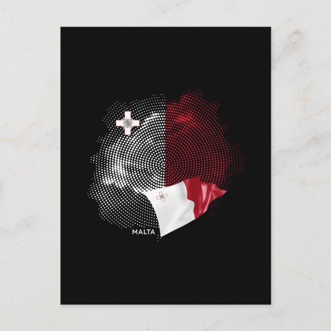 Carte Postale drapeau de Malte (Devant)