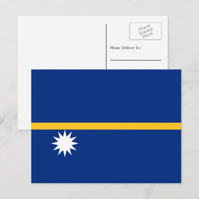 Carte Postale Drapeau de Nauruan, Drapeau de Nauru (Devant / Derrière)