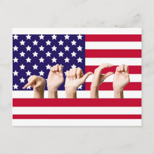 Carte Postale Drapeau de paix dans ASL