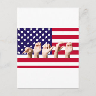Carte Postale Drapeau de paix dans ASL