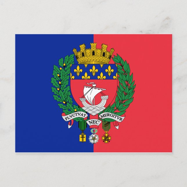 Carte Postale Drapeau de Paris, France (Devant)