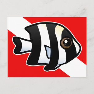 Carte Postale Drapeau de plongée à quatre bandes
