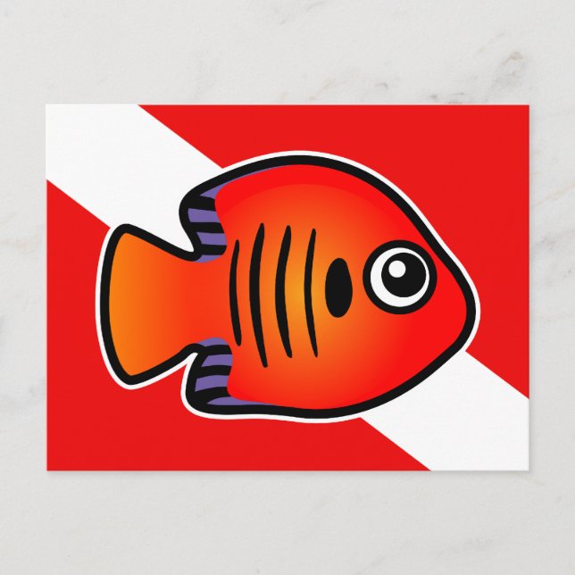 Carte Postale Drapeau de plongée aux poissons-anges (Devant)