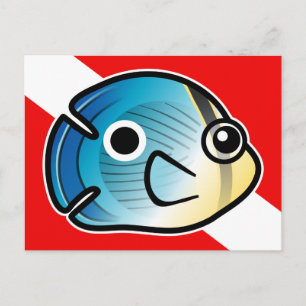 Carte Postale Drapeau de plongée de poisson-papillon
