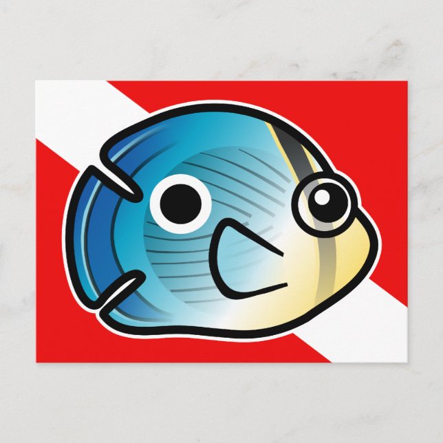 Carte Postale Drapeau de plongée de poisson-papillon (Devant)