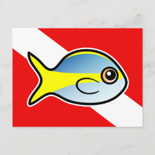 Carte Postale Drapeau de plongée de Yellowtail Dessin