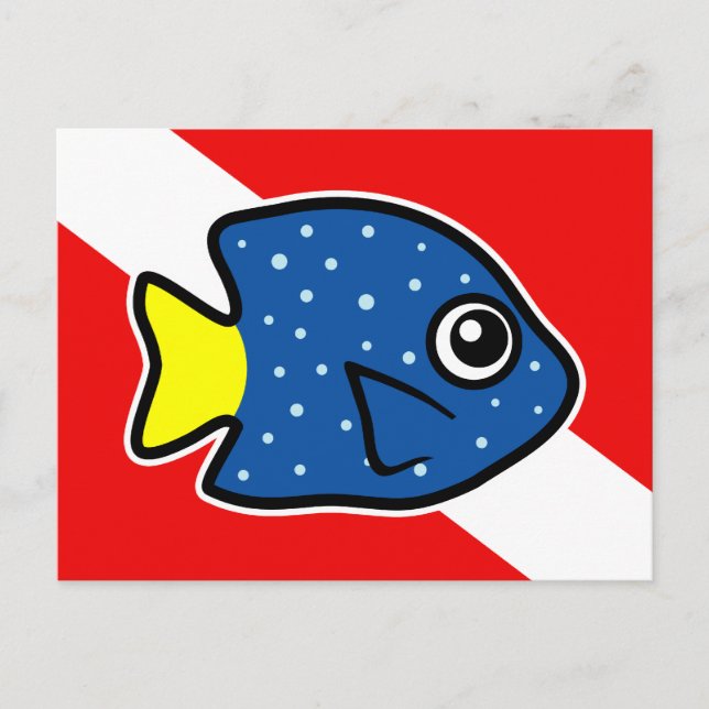 Carte Postale Drapeau de plongée Yellowtail Damselfish Drapeau (Devant)