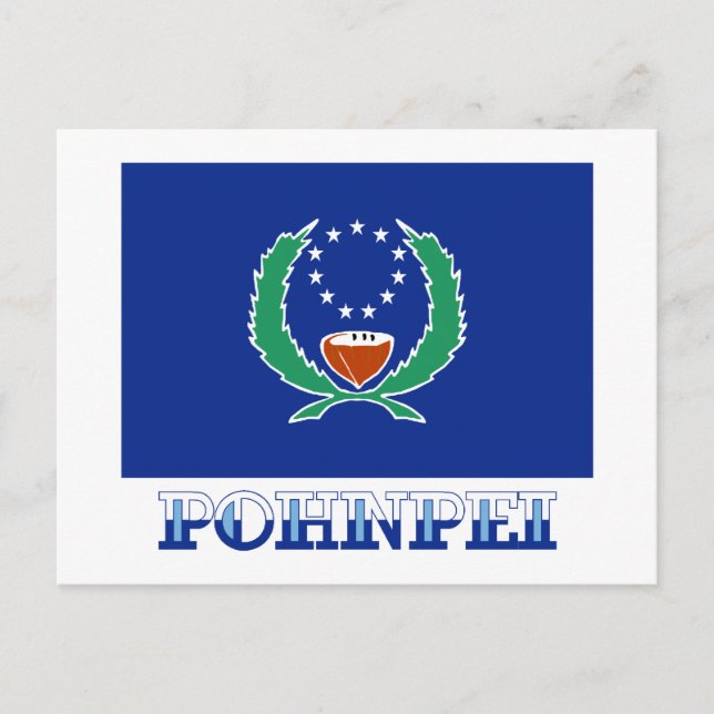 Carte Postale Drapeau de Pohnpei, avec le nom (Devant)