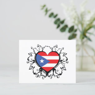 Carte Postale Drapeau de Porto Rico Boricua Cute Simple