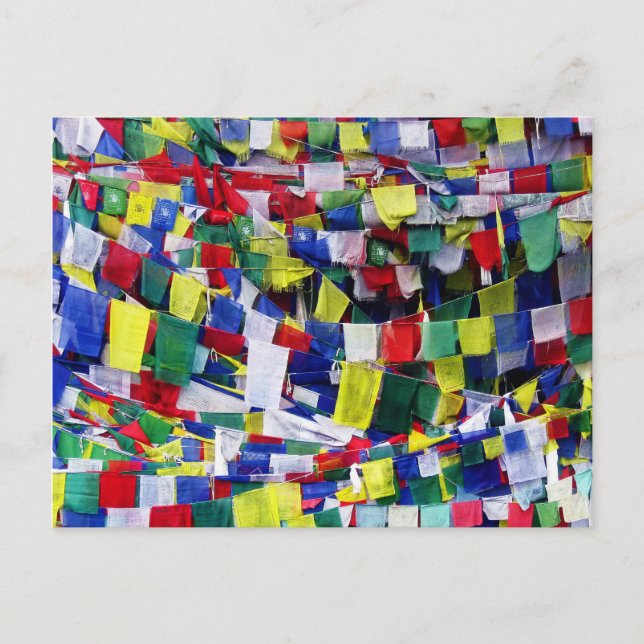 Carte Postale Drapeau de prière bouddhiste tibétain Art Home Alt (Devant)