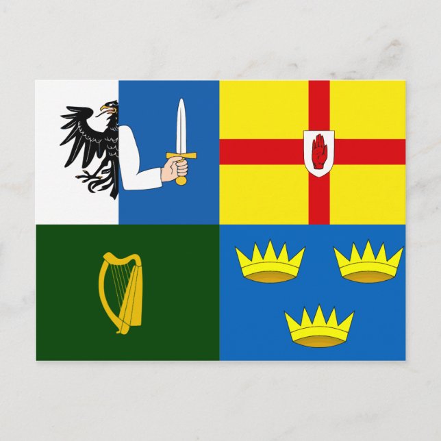 Carte Postale Drapeau de quatre provinces Irlande, Iraq (Devant)