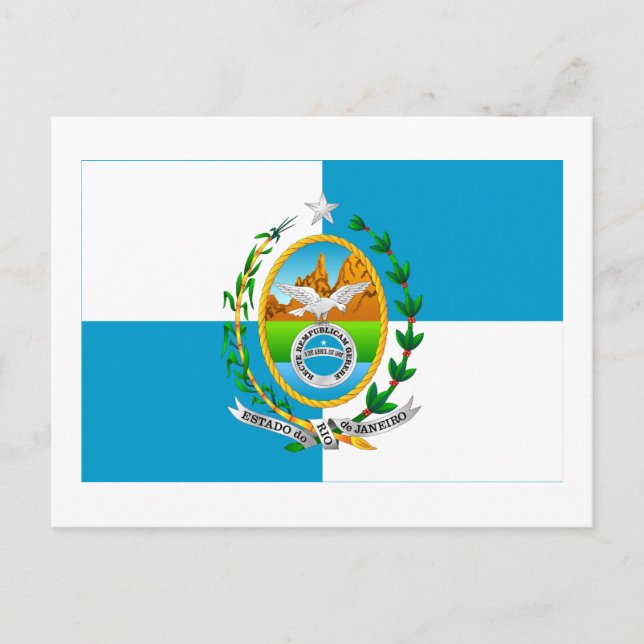 Carte Postale Drapeau de Rio de Janeiro, Brésil (Devant)