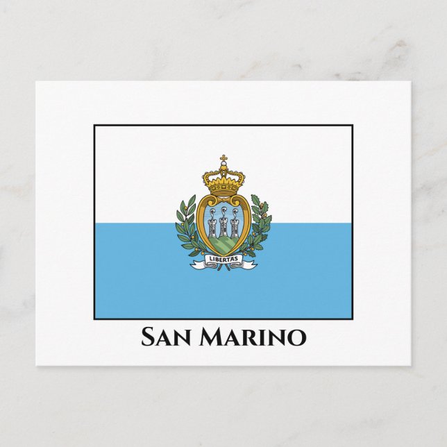 Carte Postale Drapeau de Saint-Marin (Devant)