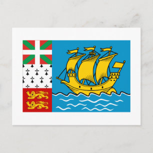 Carte Postale Drapeau de Saint-Pierre-et-Miquelon
