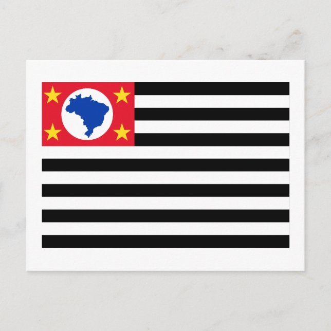 Carte Postale Drapeau de São Paulo, Brésil (Devant)
