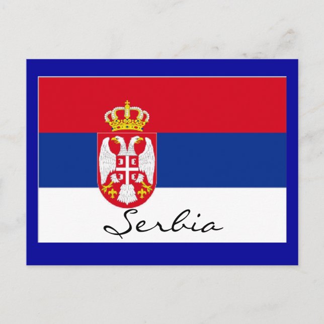 Carte postale drapeau de Serbie (Devant)