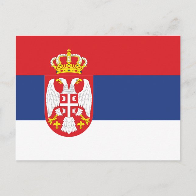 Carte Postale Drapeau de Serbie (Devant)