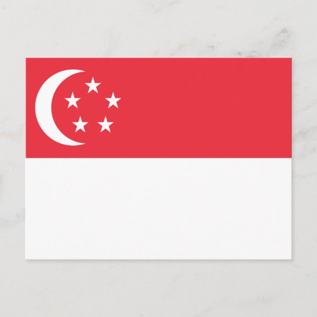 Carte Postale Drapeau de Singapour (Devant)