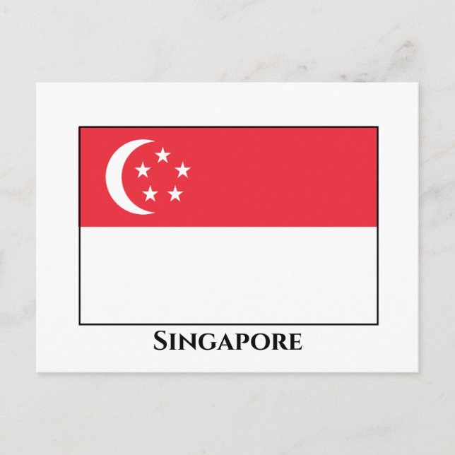 Carte Postale Drapeau de Singapour (Devant)