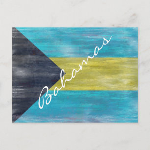 Carte Postale drapeau des Bahamas en détresse