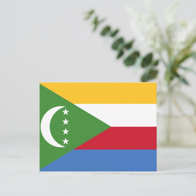 Carte Postale Drapeau des Comores (Debout devant)