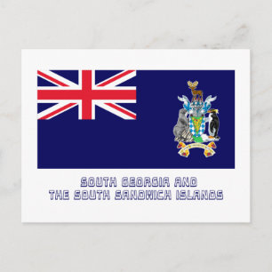Carte Postale Drapeau des îles Sandwich du Sud de la Géorgie et 