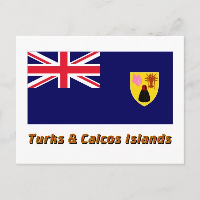 Carte Postale Drapeau des îles Turques et Caïques (Devant)