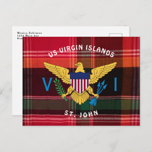 Carte Postale Drapeau des îles Vierges américaines St. John USVI