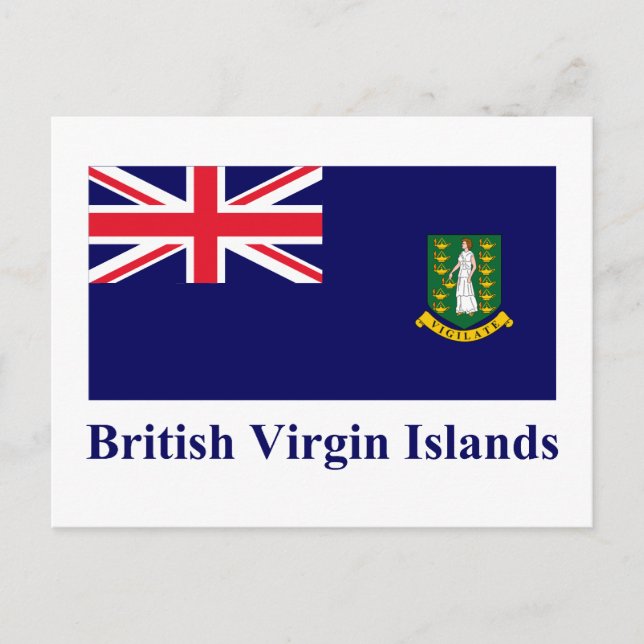 Carte Postale Drapeau des îles Vierges britanniques portant le n (Devant)