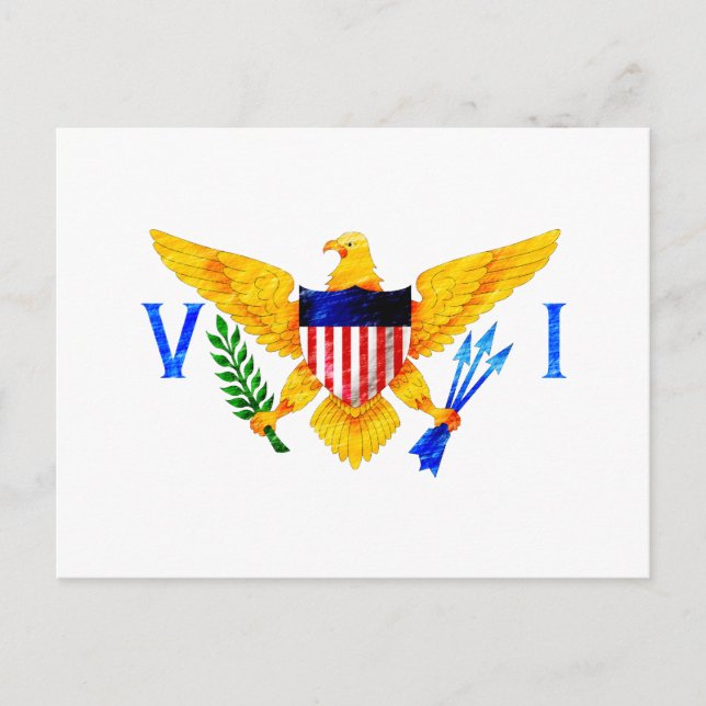 CARTE POSTALE DRAPEAU DES ÎLES VIRGIN (Devant)