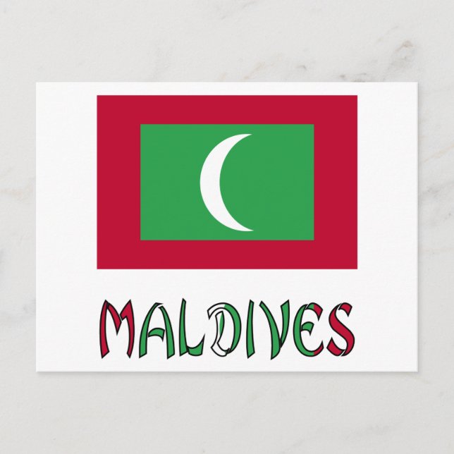 Carte Postale Drapeau des Maldives et des Maldives (Devant)