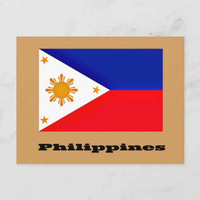 Carte Postale Drapeau des Philippines conception personnalisée (Devant)