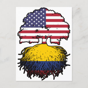 Carte Postale Drapeau des racines d'arbre Colombie-Britannique