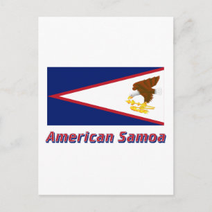 Carte Postale Drapeau des Samoa américaines avec nom
