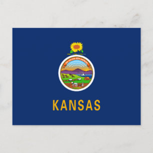 Carte Postale Drapeau d'État du Kansas