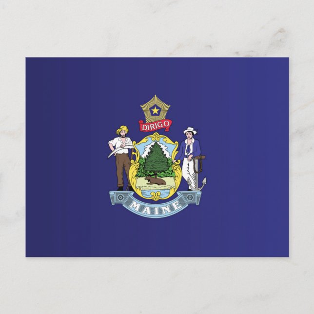 Carte Postale Drapeau d'État du Maine, États-Unis (Devant)